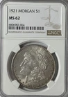 1921 $1 Morgan Silver Dollar MS62 NGC Uncirculated Philadelphia