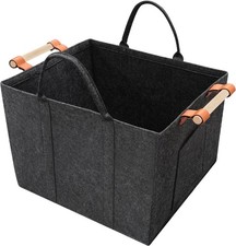 Holzkorb für Kaminholz, Kaminholzkorb Brennholzkorb aus Filz, Feuerholzkorb Korb