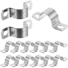 20 Pcs Stainless Steel Rigid Pipe Clamps Strap Connecting Hose Clamp