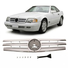 Chrom- und silberfarbener Frontgrill, passend für Mercedes SL (R129) 1989-2001 Chrom- und silberfarbener Frontgrill, passend für Mercedes SL (R129) 1989-2001