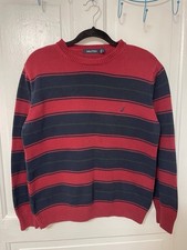 VTG Nautica Men  s Size Small 100 Cotton Classic Pullover Striped Sweater