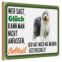 Holzschild Spruch 30X20Cm GlüCk Nicht Anfassen Bobtail