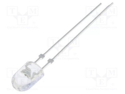 rot LED oval 100/40° Front: gewölbt 14400÷18000mcd 5,1x4,3mm
