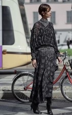 Zara Woman Collection Embroidered Printed Beaded Dress Size M Bloggers RRP £119