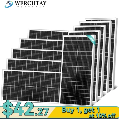 100W 200W 400W 1000Watt 12V Monocrystalline Solar Panel Home RV Camping Off Grid
