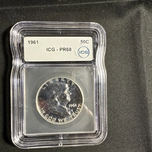 1961 ICG PR68 Silver Proof Franklin Half Dollar 90% SILVER