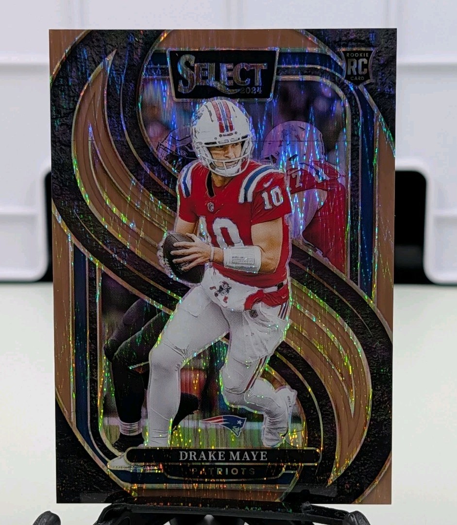 2024 Panini Select Premier Level Drake Maye #113 Copper Shock Prizm /299 Rookie