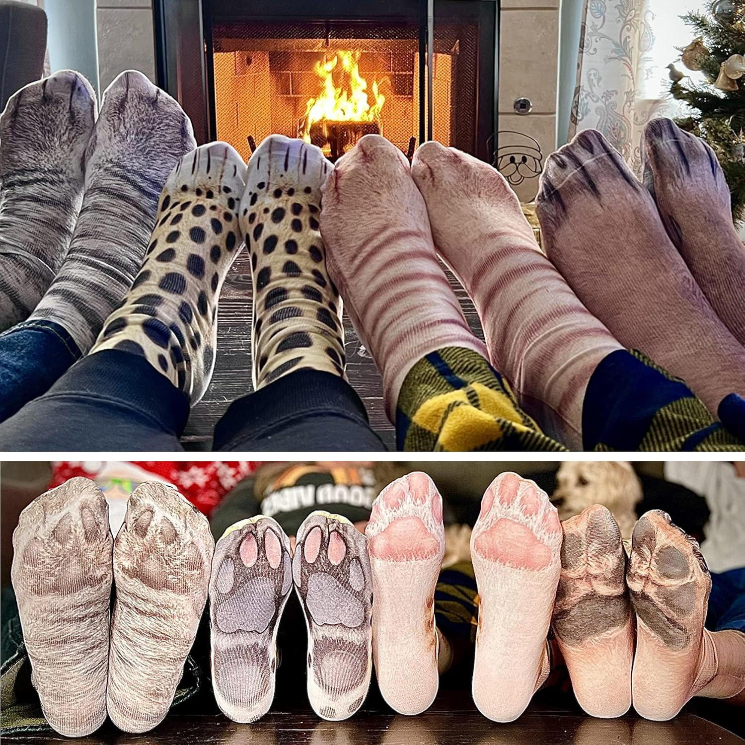 Novelty 3D Animal Paw Socks Cat Socks Stocking Stuffers for Adult Teens Crazy So