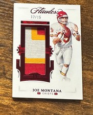 2021 Panini Flawless Patches Ruby #1 Joe Montana /15 #X16636