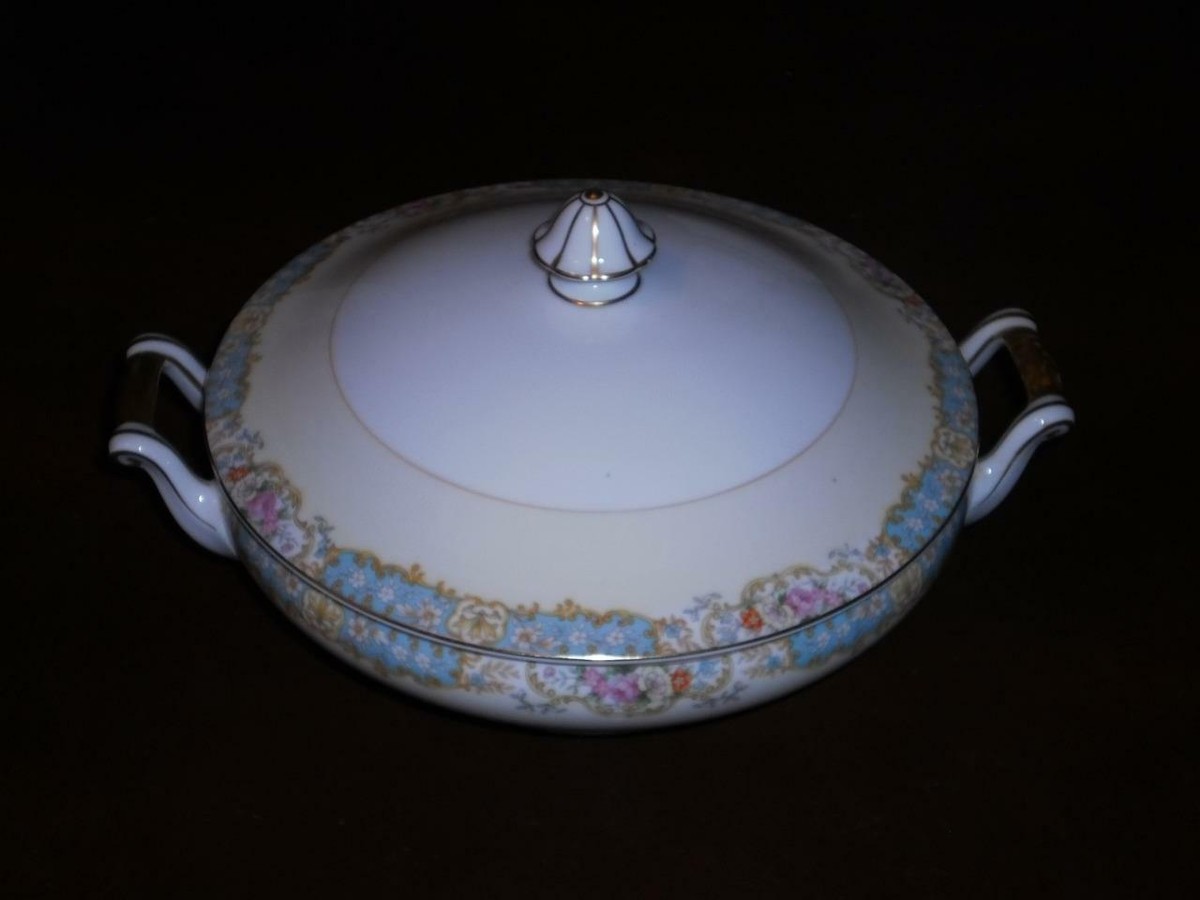 Vintage Noritake N73 c1940 Blue/Yellow Border Multicolor Floral