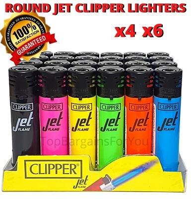 ROUND JET BLACK TOP Clipper Lighters Set Design Windproof Flame Gas Refillable