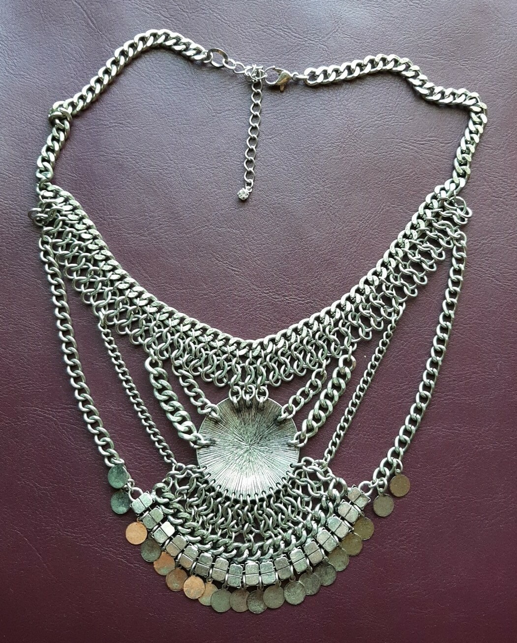 Statement Necklace Multi Chains Medallions Boho  … - image 10
