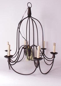 Nib Pottery Barn Armonk 6 Arm Chandelier Dark Bronze Ebay