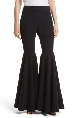 Milly NY Women's Cady High Rise Bell Flare Leg Dress Pants Size 10 Black