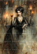 VAMPIRE QUEEN ART PRINT, Witch Gothic Poster, Decor Dark Horror, Vampiric D807