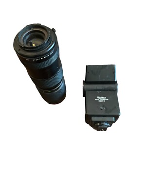 Vivitar 2800-D AUTO THYRISTOR ELECTRONIC BOUNCE FLASH and Camera Lens