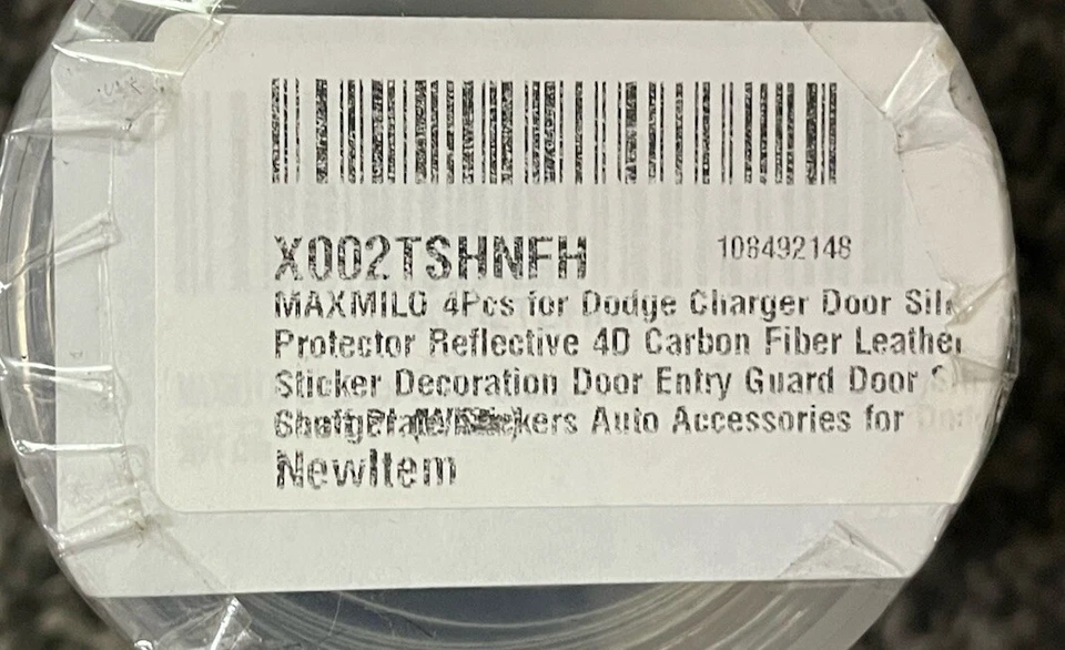 Pegatina de puerta de cuero de fibra de carbono Dodge Charger 4 piezas Foto 2 de 2