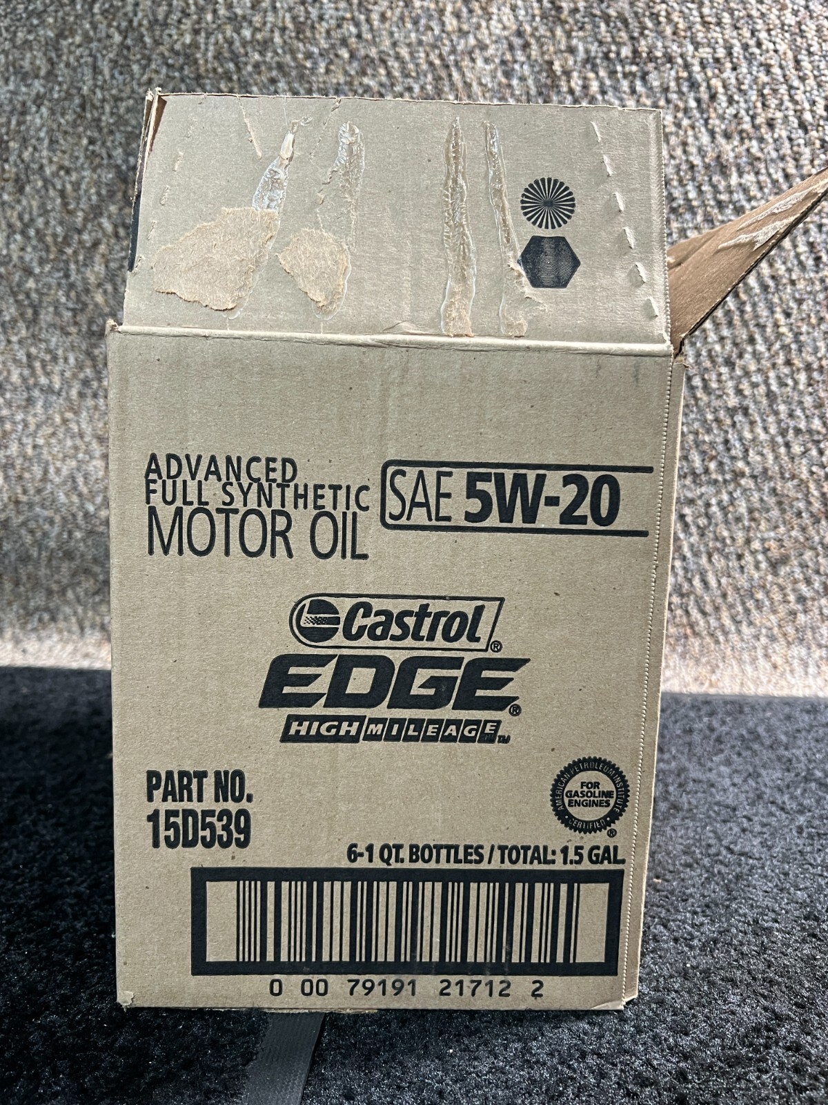 (QTY 6) Castrol EDGE High Mileage 5W-20 Advanced Full Synthetic Motor Oil, 1 Qt