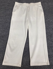 HAYMAKER Crop Woman's Size Medium White Cotton/Spandex Pull On Pants