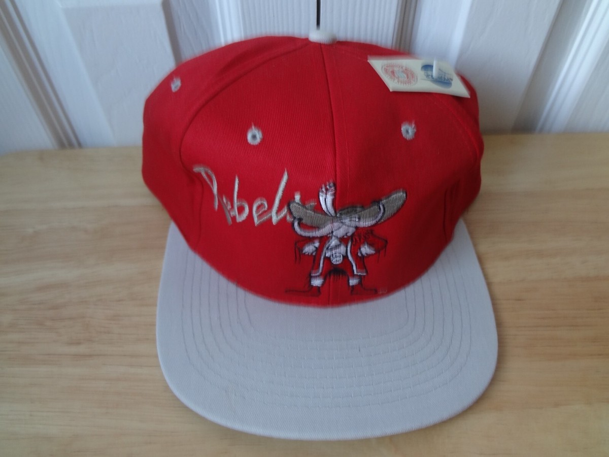 Vintage NCAA UNLV Runnin Rebels Mascot LOGO Snapback Cap Hat 90s