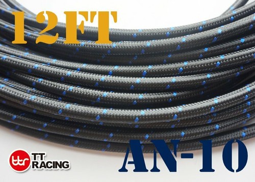 AN8 - 8AN 12FT Nylon Steel Braided OIL FUEL Line Fitting Hose End Adaptor Kit - Picture 2 of 7