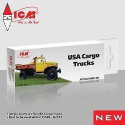 ACRILICO MODELLISMO ICM ACRYLIC PAINT SET FOR USA CARGO TRUCKS