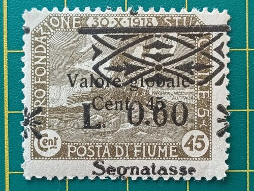 Italien-Fiume 1921, SELTENER FEHLER-Segnatasse unten #34,0,60L/45c Olive, postfrisch, cv 3500 - Bild 3 von 4