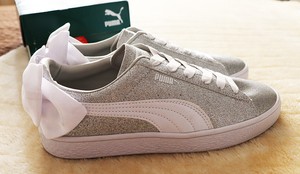 puma basket silver glitter
