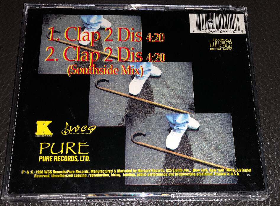 J-Sly - Clap 2 Dis [2 Track Single] (CD, 1996, Pure Records) RARE