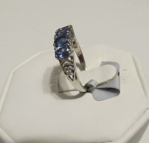 Size 7 Genuine Orissa Kyanite & White Zircon Sterling Silver Ring 1.72cts - Picture 5 of 11
