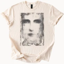 Grunge Portrait Tee Ethereal Face T Shirt Unique Graphic Top