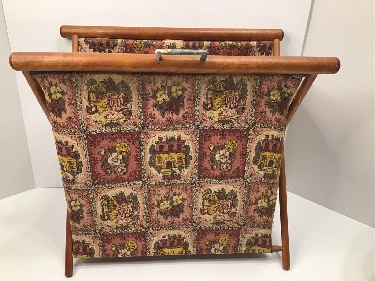 Vintage Knitting Basket 12.75x 7