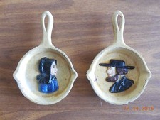 Set 2 Vtg Mini Cast Iron Pan Trivet PA Dutch Amish Spoon Rest - John Wright, Inc