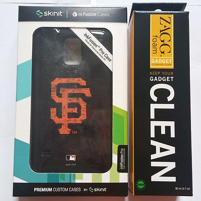 New Skinit NFL San Fransisco giants SF Galaxy S5 Pro Case Cover + ZAGG Cleaner
