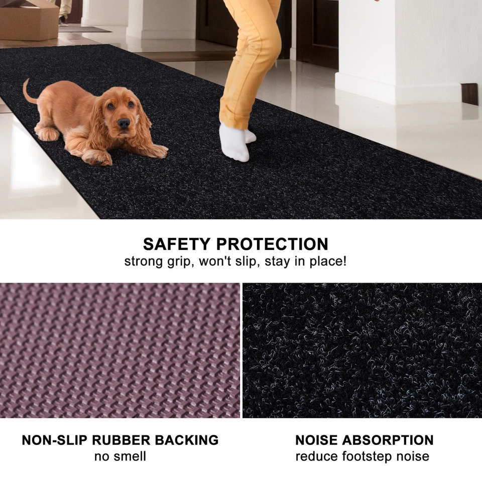 Runner Rug 2 x 8, 2 x 10 ft Hallway Non Slip Rubber Back Rugs for Kitchen Indoor - Image 2 of 4