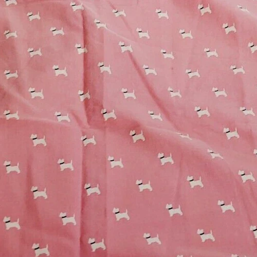 Sábana bajera plana y funda de almohada Tommy Hilfiger rosa blanco Scottie Schnauzer perro doble Foto 4 de 4