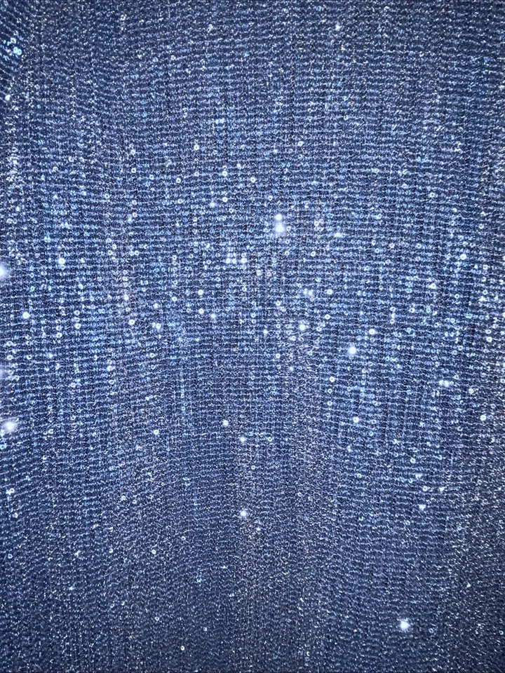 H&M Dress Size XL Womens Sequin Long Sleeve Stretch Cocktail Blue EUC Wedding - Image 2 of 4