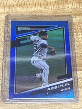 2021 Donruss Baseball Base Holo Blue #121 Framber Valdez - Houston Astros