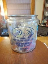 Vintage D&P Dryden & Palmer Rock Candy Store Display Glass Jar 10.5X9"