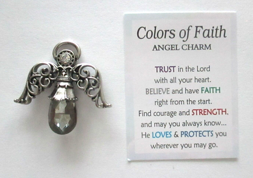 CC2 Gray believe COLORS OF FAITH Angel pocket charm mini figurine Ganz