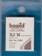 Hawid Stamp Mounts 21.5x26 mm Black - US Regular Issues Vertical New Pack Of 50