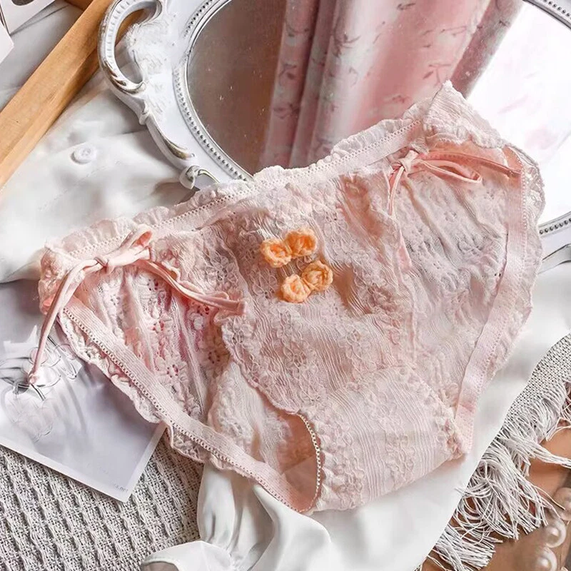 Calzoncillos japoneses Lolita niñas bragas con tiras lindos estudiantes Kawaii calzoncillos nuevos Foto 2 de 4