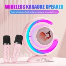 Wireless Bluetooth Speaker Karaoke Machine with Dual Microphone Party K Sings