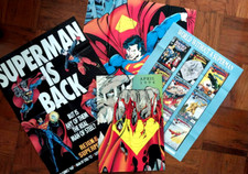 Lot of 4 1993 Superman Is Back posters DC Action Comics promo Superman Returns