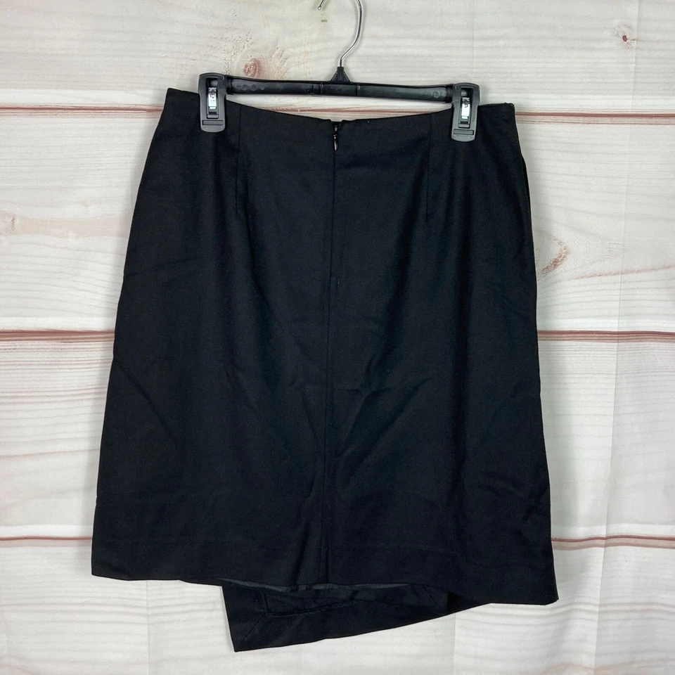 Falda tallada para mujer 42 10 lana virgen envolvente sintética negra línea A cremallera forrada lisa Foto 4 de 4