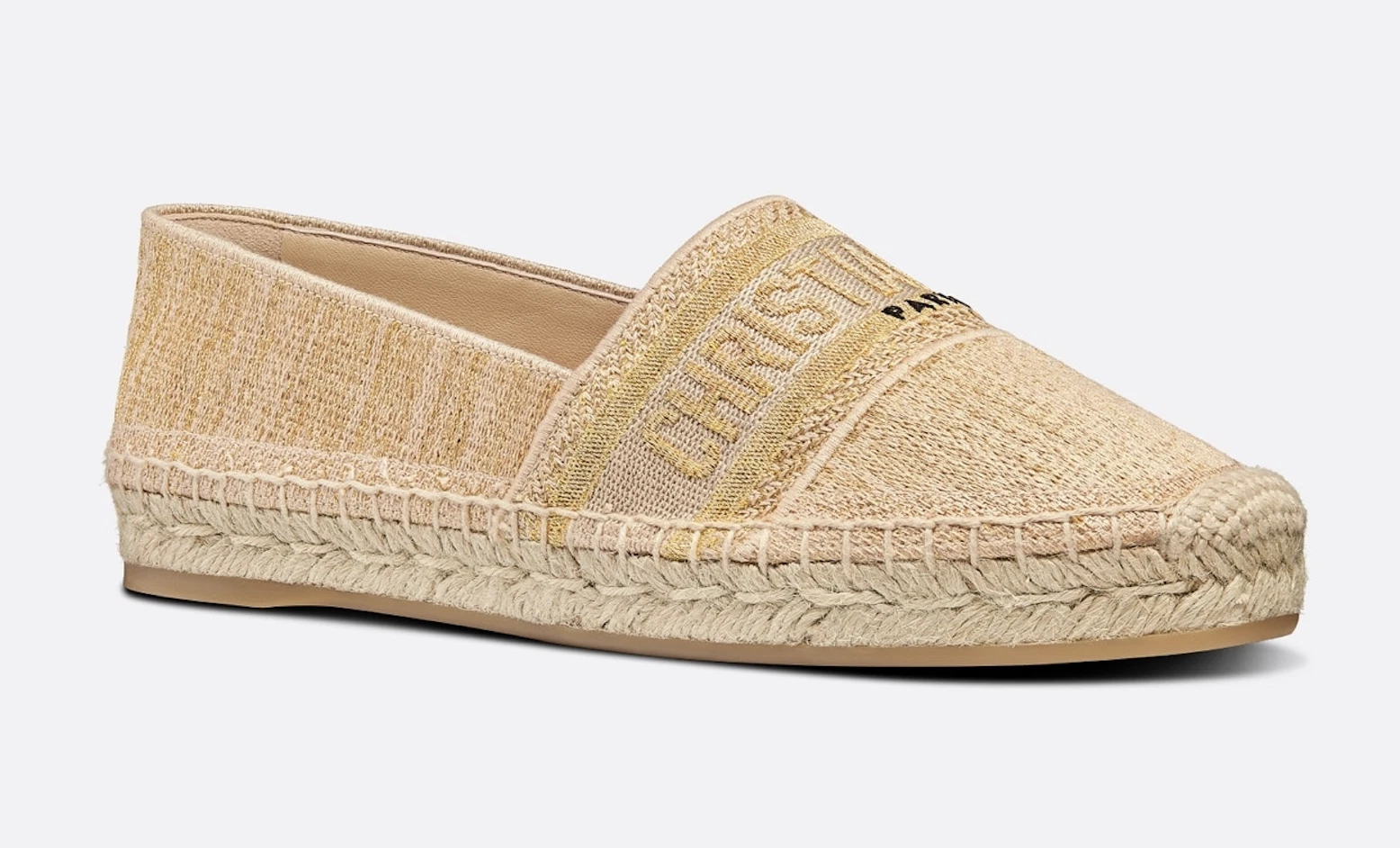 Espadrille ballerine plate Dior Granville 62 carats logo brodé or 42
