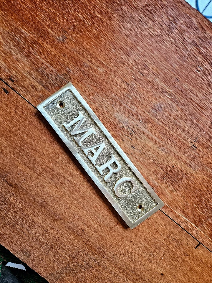 Placas personalizadas nombre personalizado placa de latón personalizada - placa de latón hecha a mano, Foto 4 de 4