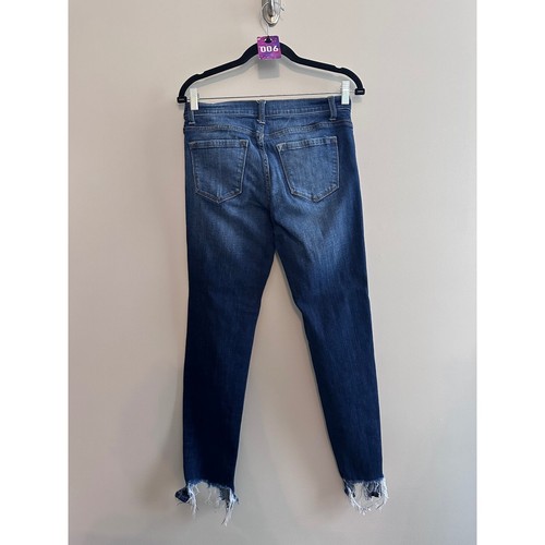 KanCan Distressed Skinny Jeans Dark Wash Frayed Hem Juniors Size 28 - Picture 6 of 8