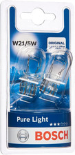 Bosch W21/5W (580) Pure Light Halogen Headlight Bulbs, 12 V 21/5 W, Original Qua