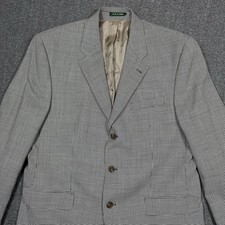 VTG Ralph Lauren Wool Blazer Mens 42L Brown Houndstooth 3 Button Canada Union